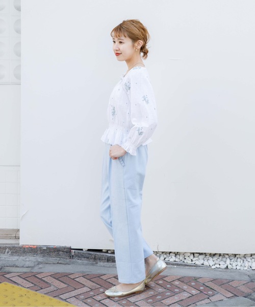 flower（フラワー）の「デイリーフリルパンツ（その他パンツ・レディース・ホワイト/ブラック/ブルー/ネイビー・FREE）」の8枚目の写真