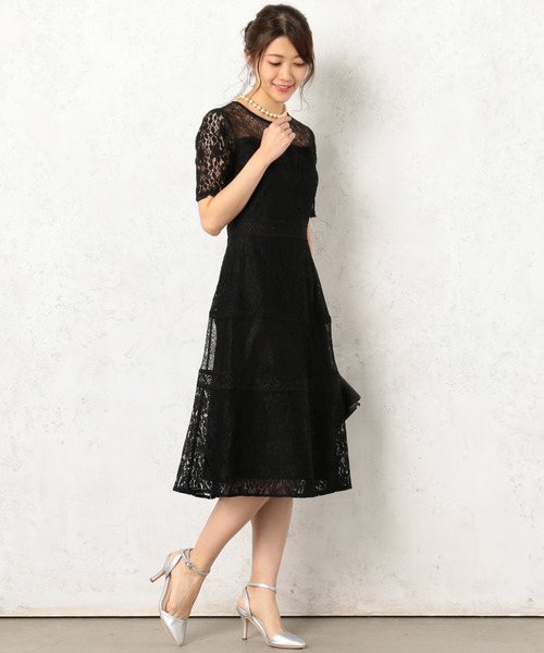 セール レース切替えフレアワンピース ワンピース Cheek チーク のファッション通販 Zozotown