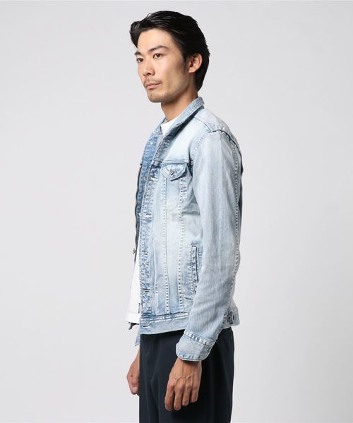 NEW GENTLEMAN（ニュージェントルマン）の「MILANO ZIP(ミラノ ジップ) ３rdタイプ イタリアンカラーデニムジャケット（デニムジャケット・メンズ・サックスブルー/ブルー・1/S/2/M/3/L）」の3枚目の写真