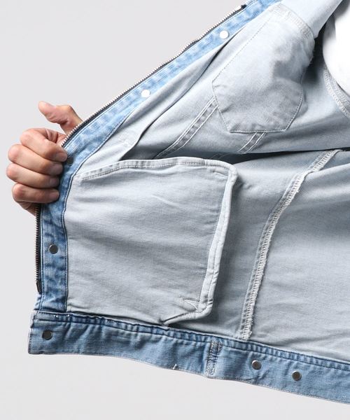 NEW GENTLEMAN（ニュージェントルマン）の「MILANO ZIP(ミラノ ジップ) ３rdタイプ イタリアンカラーデニムジャケット（デニムジャケット・メンズ・サックスブルー/ブルー・1/S/2/M/3/L）」の5枚目の写真