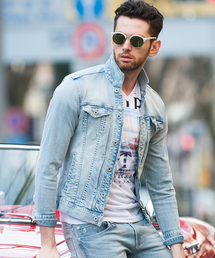 NEW GENTLEMAN | MILANO ZIP(ミラノ ジップ) ３rdタイプ イタリアンカラーデニムジャケット(デニムジャケット)