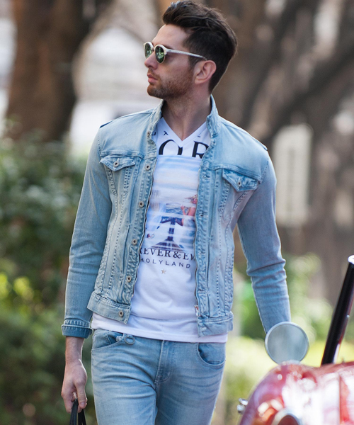 NEW GENTLEMAN（ニュージェントルマン）の「MILANO ZIP(ミラノ ジップ) ３rdタイプ イタリアンカラーデニムジャケット（デニムジャケット・メンズ・サックスブルー/ブルー・1/S/2/M/3/L）」の8枚目の写真