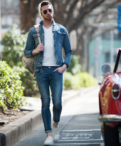 NEW GENTLEMAN（ニュージェントルマン）の「MILANO ZIP(ミラノ ジップ) ３rdタイプ イタリアンカラーデニムジャケット（デニムジャケット・メンズ・サックスブルー/ブルー・1/S/2/M/3/L）」の15枚目の写真