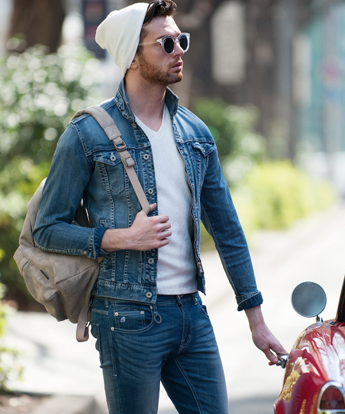 NEW GENTLEMAN（ニュージェントルマン）の「MILANO ZIP(ミラノ ジップ) ３rdタイプ イタリアンカラーデニムジャケット（デニムジャケット・メンズ・サックスブルー/ブルー・1/S/2/M/3/L）」の14枚目の写真