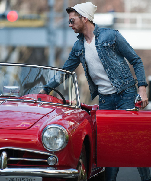 NEW GENTLEMAN（ニュージェントルマン）の「MILANO ZIP(ミラノ ジップ) ３rdタイプ イタリアンカラーデニムジャケット（デニムジャケット・メンズ・サックスブルー/ブルー・1/S/2/M/3/L）」の7枚目の写真