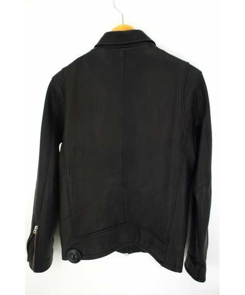 【L相当】ビームス シングル ライダース ラムレザー ジャケット ブラック系 ブランド古着】ラムレザーシングルライダースジャケット