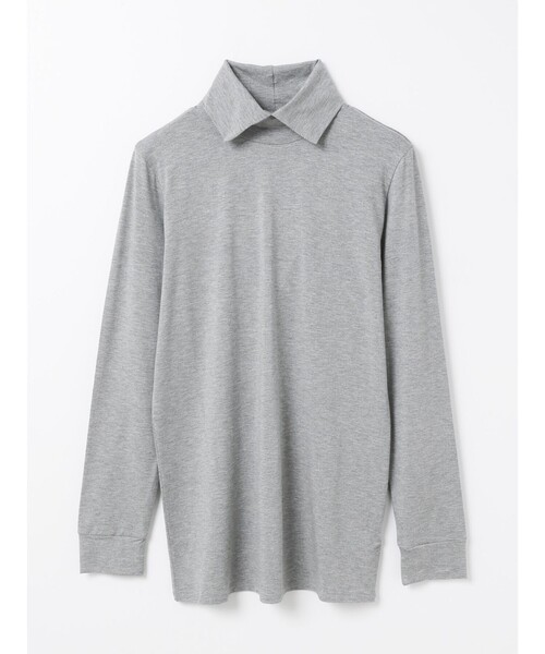 mizuiroind(ミズイロインド)の「mizuiro ind シャツカラーハイネックプルオーバー(Tシャツ/カットソー・レディース・チャコールグレー/ブラック/ベージュ/ブラウン/オフホワイト/グレー/ブルー/ライトグレー・FREE)」の5枚目の写真