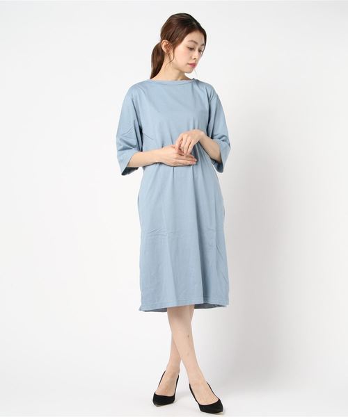 Born（ボーン）の「Born Wide Sleeve One-piece/ボーン ワイド スリーブ ワンピース（ワンピース・レディース・オフホワイト/サックスブルー/ブラウン系その他/ダークグレー・FREE）」の8枚目の写真