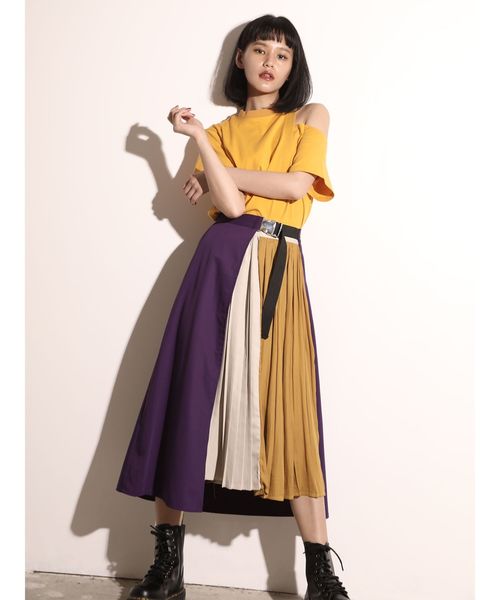 jouetie（ジュエティ）の「レイヤードプリーツスカート（スカート・レディース・ブラック/パープル/その他1・MEDIUM）」の4枚目の写真