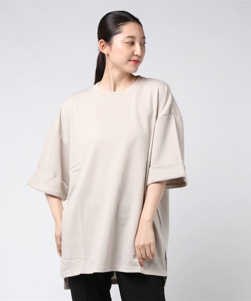 SpRay(スプレイ)の「袖ロールUP七分袖プルオーバー(Tシャツ/カットソー・レディース・チャコールグレー/ブラック/パープル/ブラウン/ピンク/グレイッシュベージュ/ダークベージュ・FREE)」の13枚目の写真