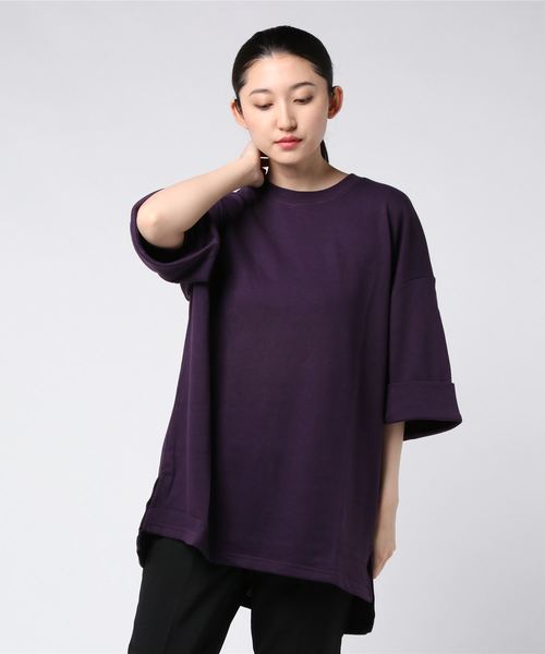 SpRay(スプレイ)の「袖ロールUP七分袖プルオーバー(Tシャツ/カットソー・レディース・チャコールグレー/ブラック/パープル/ブラウン/ピンク/グレイッシュベージュ/ダークベージュ・FREE)」の14枚目の写真