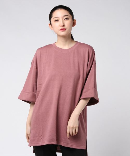 SpRay(スプレイ)の「袖ロールUP七分袖プルオーバー(Tシャツ/カットソー・レディース・チャコールグレー/ブラック/パープル/ブラウン/ピンク/グレイッシュベージュ/ダークベージュ・FREE)」の15枚目の写真