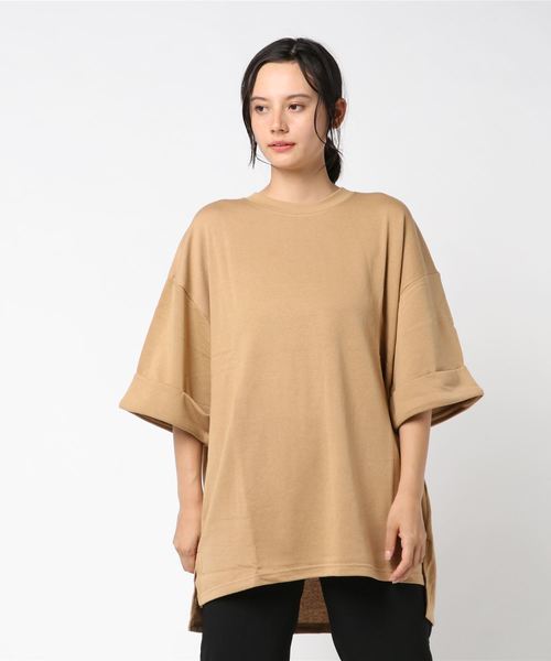 SpRay(スプレイ)の「袖ロールUP七分袖プルオーバー(Tシャツ/カットソー・レディース・チャコールグレー/ブラック/パープル/ブラウン/ピンク/グレイッシュベージュ/ダークベージュ・FREE)」の20枚目の写真