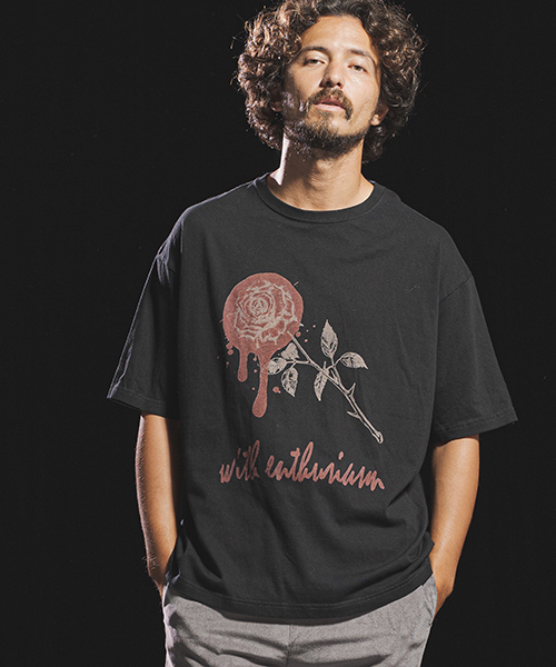 Jih Nunc(ジーヌンク)の「mt6059-ビッグシルエットプリントTシャツ -ROSE WITH ENTHUSIASM-(Tシャツ/カットソー・メンズ・ブラック/ホワイト・M/L)」の13枚目の写真