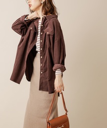 natural couture | 共ベルト付きコーデュロイシャツ(シャツ/ブラウス)