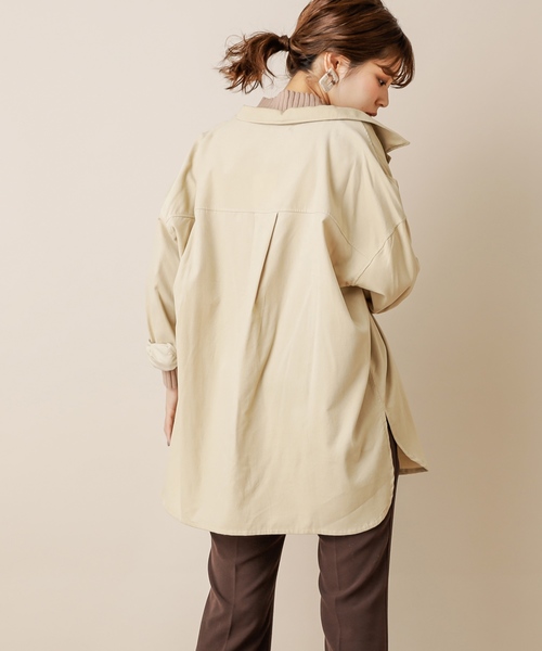natural couture（ナチュラルクチュール）の「共ベルト付きコーデュロイシャツ（シャツ/ブラウス・レディース・アイボリー/ブラウン/パープル・FREE）」の7枚目の写真