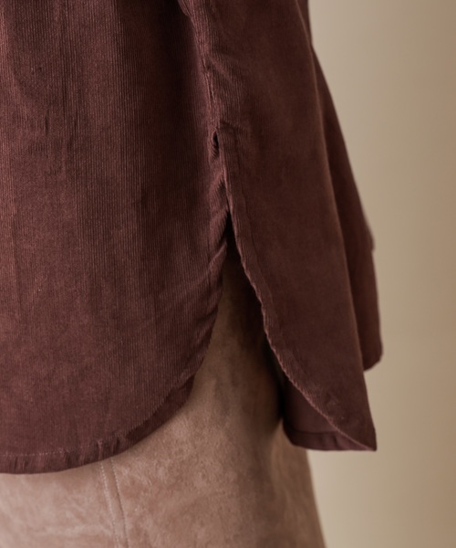 natural couture（ナチュラルクチュール）の「共ベルト付きコーデュロイシャツ（シャツ/ブラウス・レディース・アイボリー/ブラウン/パープル・FREE）」の21枚目の写真