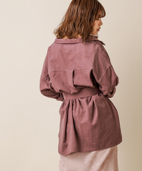 natural couture（ナチュラルクチュール）の「共ベルト付きコーデュロイシャツ（シャツ/ブラウス・レディース・アイボリー/ブラウン/パープル・FREE）」の15枚目の写真