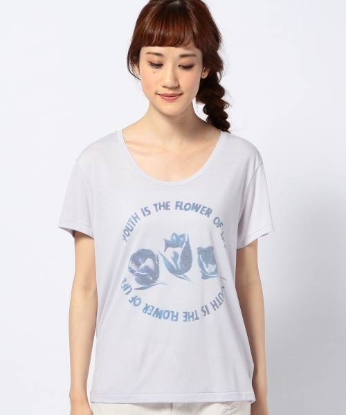 Another Edition（アナザーエディション）の「AE TR TULIP T（Tシャツ/カットソー・レディース・ホワイト/ライトグレー/ライラック・フリー）」の4枚目の写真