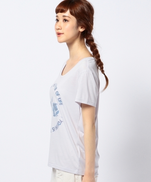 Another Edition（アナザーエディション）の「AE TR TULIP T（Tシャツ/カットソー・レディース・ホワイト/ライトグレー/ライラック・フリー）」の5枚目の写真