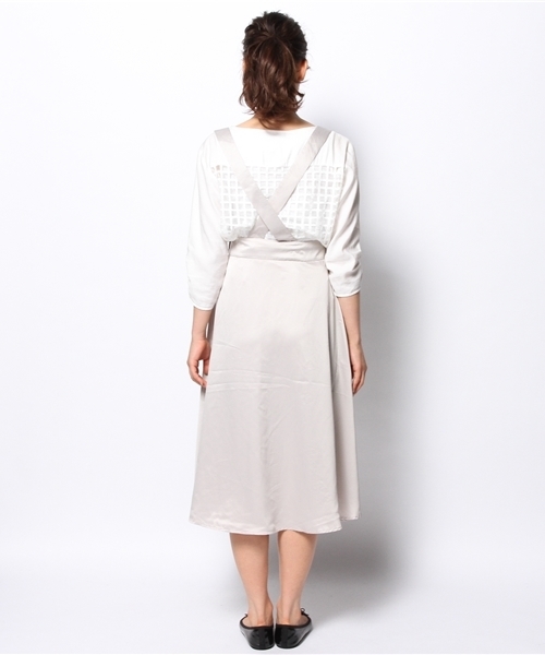 Kastane（カスタネ）の「【Kastane】サスペ付きスカート（スカート・レディース・ネイビー/オフホワイト/ライトグレー・FREE）」の15枚目の写真