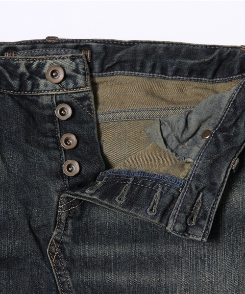 goa（ゴア）の「10oz ｽﾄﾚｯﾁﾃﾞﾆﾑ ひざ丈ｽｶｰﾄ（デニムスカート・レディース・ブラック/インディゴブルー・2/1）」の8枚目の写真