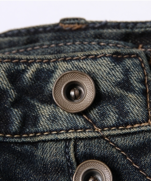 goa（ゴア）の「10oz ｽﾄﾚｯﾁﾃﾞﾆﾑ ひざ丈ｽｶｰﾄ（デニムスカート・レディース・ブラック/インディゴブルー・2/1）」の9枚目の写真