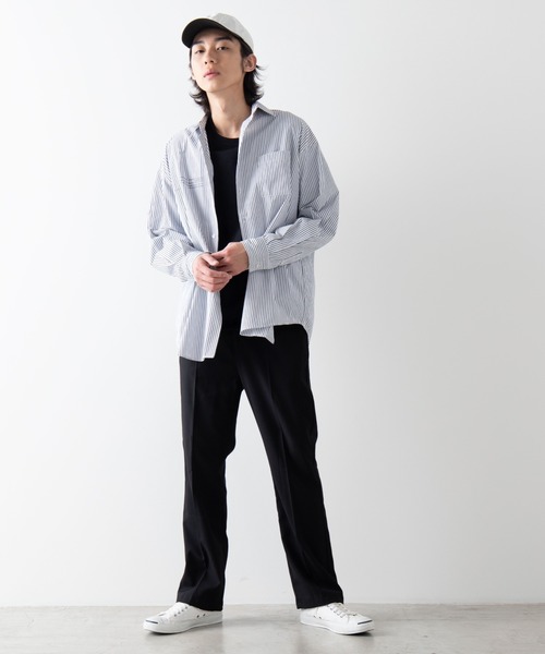 WEGO（ウィゴー）の「WEGO/【セットアップ対応商品】TRセンタープレススラックス（スラックス・メンズ・ブラック/ピンク・MEDIUM/LARGE）」の3枚目の写真