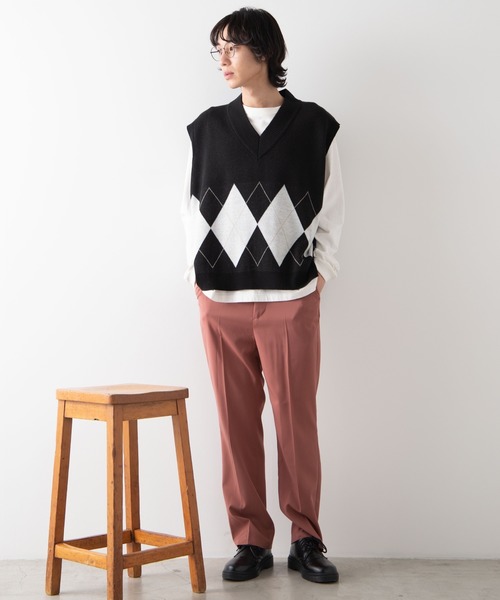 WEGO（ウィゴー）の「WEGO/【セットアップ対応商品】TRセンタープレススラックス（スラックス・メンズ・ブラック/ピンク・MEDIUM/LARGE）」の7枚目の写真