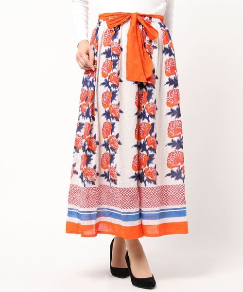 チャイハネ（チャイハネ）の「【チャイハネ】yul 綿麻ブロックプリントワイドパンツ（その他パンツ・レディース・ブルー/グリーン/マスタード/レッド・FREE）」の4枚目の写真