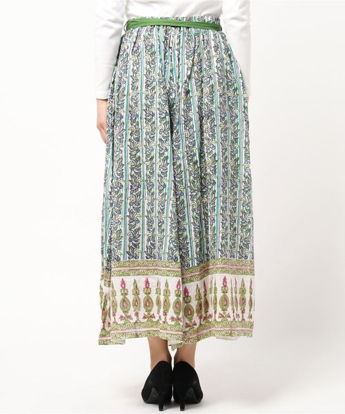 チャイハネ（チャイハネ）の「【チャイハネ】yul 綿麻ブロックプリントワイドパンツ（その他パンツ・レディース・ブルー/グリーン/マスタード/レッド・FREE）」の13枚目の写真