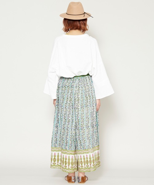 チャイハネ（チャイハネ）の「【チャイハネ】yul 綿麻ブロックプリントワイドパンツ（その他パンツ・レディース・ブルー/グリーン/マスタード/レッド・FREE）」の7枚目の写真