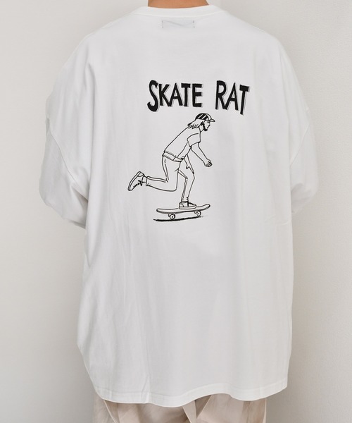 kutir（クティール）の「スケボープリントロンT（Tシャツ/カットソー・メンズ・ホワイト/ブラック/ホワイト系その他/ブラック系その他/ベージュ系その他/グレイッシュベージュ・MEDIUM/LARGE）」の2枚目の写真