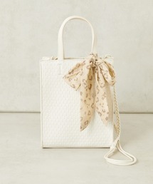 one after another NICE CLAUP | リボン付き合皮編みミニショルダーバッグ(ショルダーバッグ)