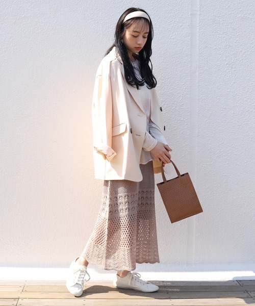 one after another NICE CLAUP（ワンアフターアナザーナイスクラップ）の「リボン付き合皮編みミニショルダーバッグ（ショルダーバッグ・レディース・オフホワイト/ブラウン/ベージュ・FREE）」の18枚目の写真