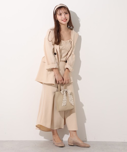 one after another NICE CLAUP（ワンアフターアナザーナイスクラップ）の「リボン付き合皮編みミニショルダーバッグ（ショルダーバッグ・レディース・オフホワイト/ブラウン/ベージュ・FREE）」の7枚目の写真