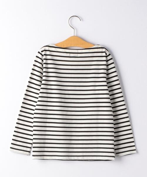 green label relaxing（グリーンレーベルリラクシング）の「【キッズ】ボーダーボートネックプルオーバー（Tシャツ/カットソー・キッズ・オフホワイト/ネイビー/ベージュ/ライム・115/95/135/125/105）」の12枚目の写真