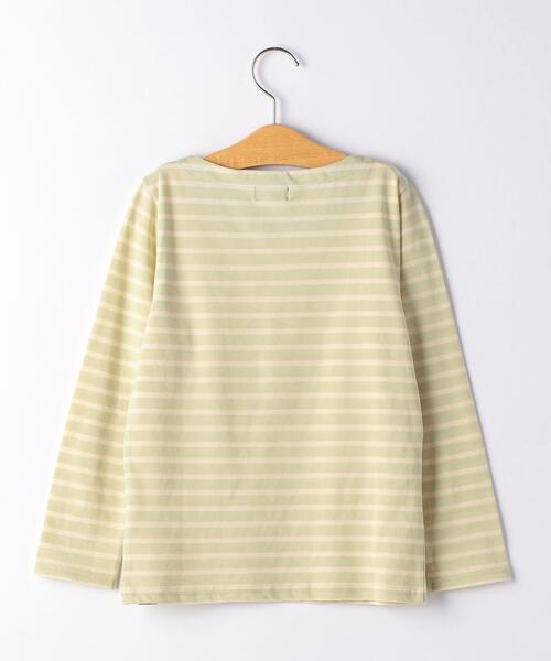 green label relaxing（グリーンレーベルリラクシング）の「【キッズ】ボーダーボートネックプルオーバー（Tシャツ/カットソー・キッズ・オフホワイト/ネイビー/ベージュ/ライム・115/95/135/125/105）」の6枚目の写真