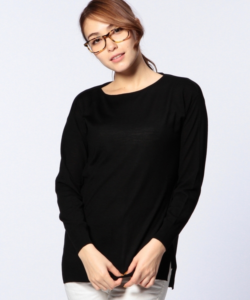 UNITED ARROWS（ユナイテッドアローズ）の「□UAB W/SI/CA ボートネック スリット ◆（ニット/セーター・レディース・オフホワイト/ブラック/グレー/ワインレッド/ロイヤルブルー・フリー）」の3枚目の写真