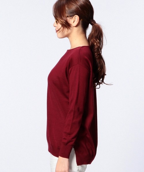 UNITED ARROWS（ユナイテッドアローズ）の「□UAB W/SI/CA ボートネック スリット ◆（ニット/セーター・レディース・オフホワイト/ブラック/グレー/ワインレッド/ロイヤルブルー・フリー）」の16枚目の写真