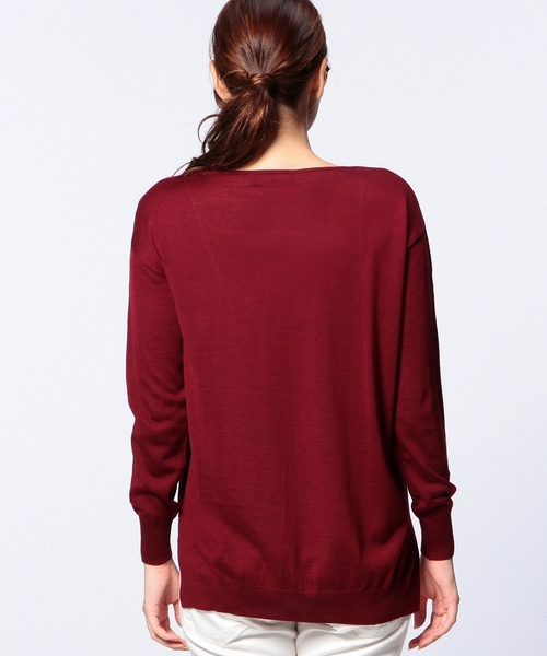 UNITED ARROWS（ユナイテッドアローズ）の「□UAB W/SI/CA ボートネック スリット ◆（ニット/セーター・レディース・オフホワイト/ブラック/グレー/ワインレッド/ロイヤルブルー・フリー）」の17枚目の写真