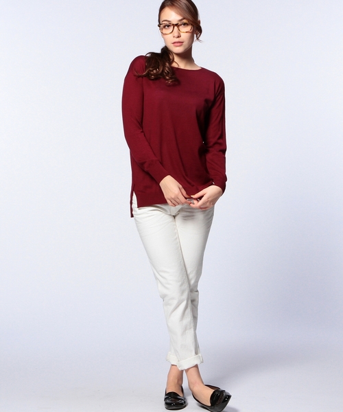 UNITED ARROWS（ユナイテッドアローズ）の「□UAB W/SI/CA ボートネック スリット ◆（ニット/セーター・レディース・オフホワイト/ブラック/グレー/ワインレッド/ロイヤルブルー・フリー）」の15枚目の写真