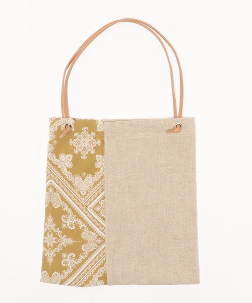 MONO　COMME CA（モノコムサ）の「スカーフ柄 トートバッグ（トートバッグ・レディース・ブラック/ベージュ・FREE）」の7枚目の写真