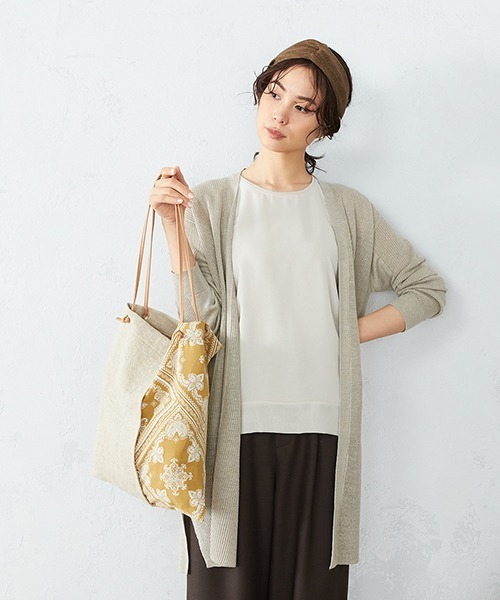 MONO　COMME CA（モノコムサ）の「スカーフ柄 トートバッグ（トートバッグ・レディース・ブラック/ベージュ・FREE）」の8枚目の写真