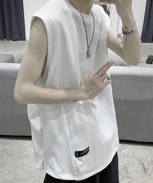 WESTBOY(ウエストボーイ)の「ルーズノースリーブロゴカットソー フェード V20S3006 【WB ORIGINALS】(Tシャツ/カットソー・メンズ・ホワイト/ブラック/ピンク/グリーン・M/L/XL)」の5枚目の写真