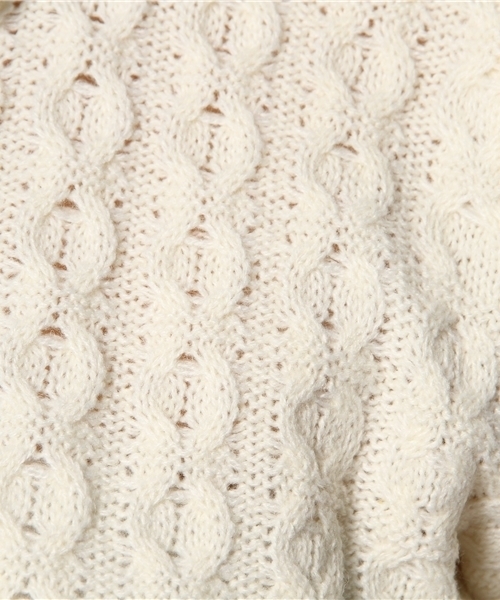 Chico（チコ）の「シャツ衿柄編みニット（ニット/セーター・レディース・グリーン/ホワイト/ネイビー/グレー・FREE）」の15枚目の写真