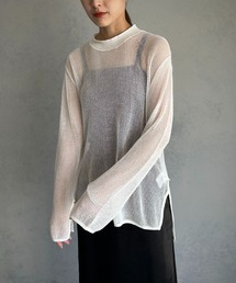 【&g'aime】メッシュルーズニット
