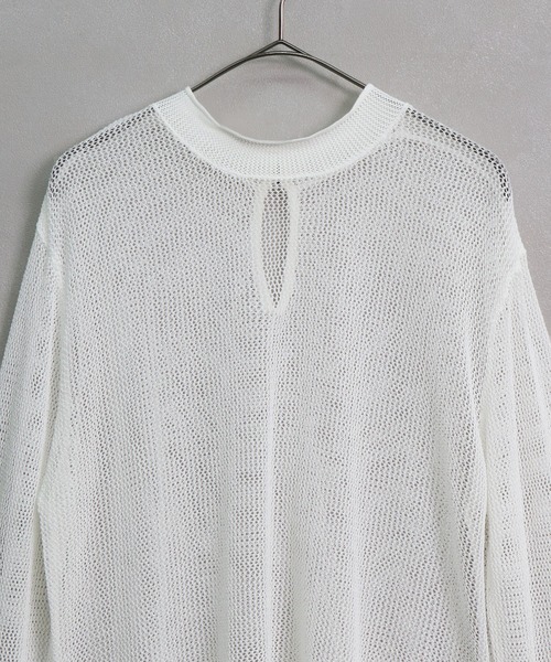 &g'aime(アンジェム)の「【&g'aime】メッシュルーズニット(ニット/セーター・レディース・ライトカーキ/ホワイト/ブラウン・FREE)」の6枚目の写真