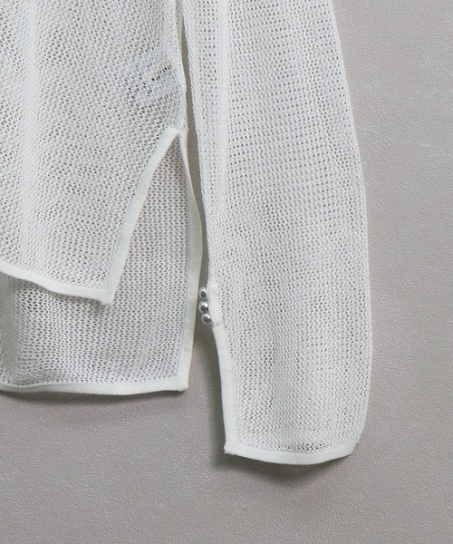 &g'aime(アンジェム)の「【&g'aime】メッシュルーズニット(ニット/セーター・レディース・ライトカーキ/ホワイト/ブラウン・FREE)」の7枚目の写真