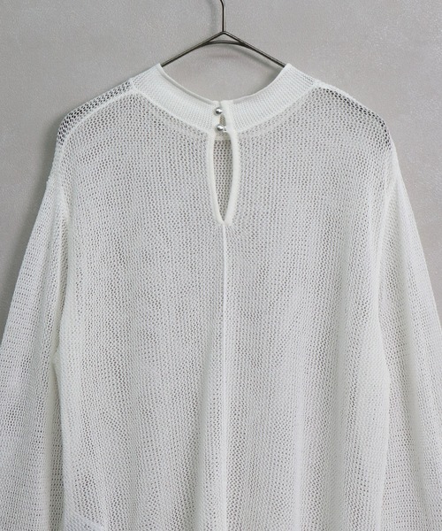 &g'aime(アンジェム)の「【&g'aime】メッシュルーズニット(ニット/セーター・レディース・ライトカーキ/ホワイト/ブラウン・FREE)」の8枚目の写真